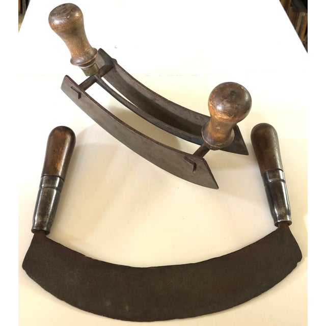 This pair of French chopping tools includes an unusual double chopper to make your work twice as fast. Both have makers...