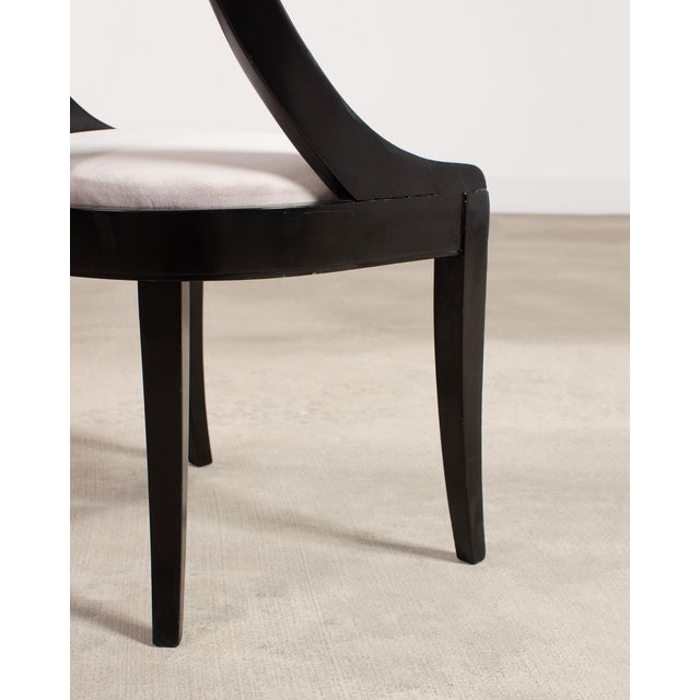 Set of Eight French Art Deco Lacquered Gondola Dining Chairs For Sale - Image 12 of 18