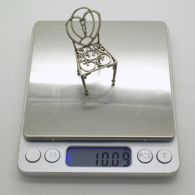 Vintage Italian Handmade Silver 800 Chair Figurine, Arezzo, 1970s For Sale - Image 9 of 12