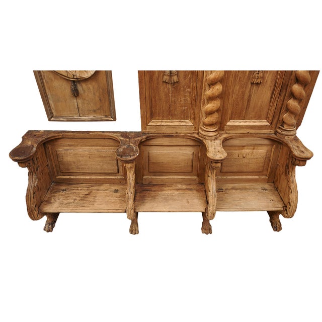 Wood 18th Century Italian Baroque Antique Church Pew With Panels For Sale - Image 7 of 9