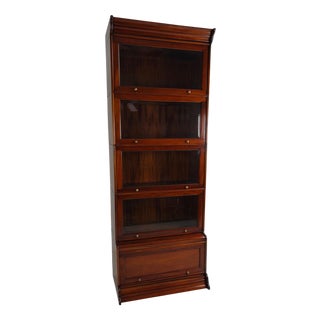 Mahogany and Beveled Glass Bookcase in the style of Globe-Wernicke For Sale