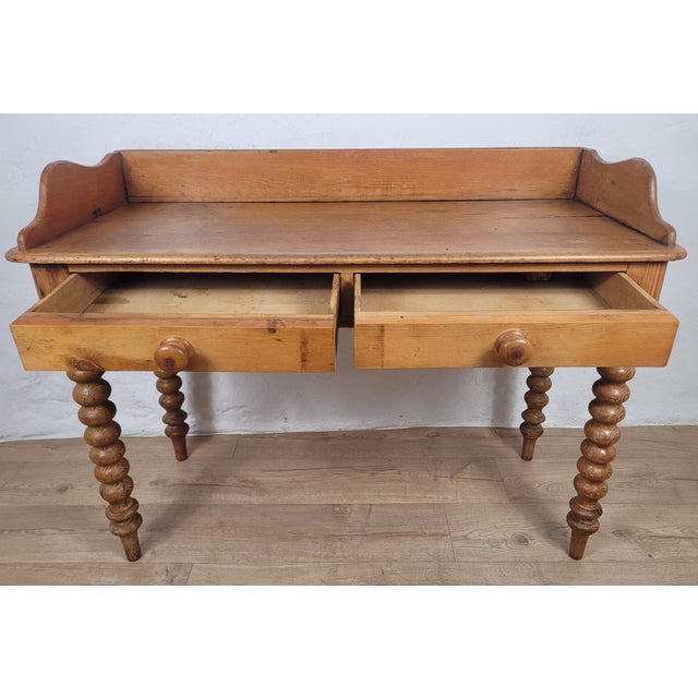 Victorian Pine Farmhouse Kitchen Table, 19th Century For Sale - Image 3 of 18