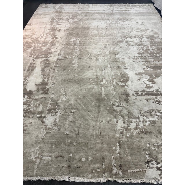 Textile Restoration Hardware Azore Silk Rug — 9’ X 12’ Hand-Knotted Silk, Linen & Wool | Luxe Density For Sale - Image 7 of 17
