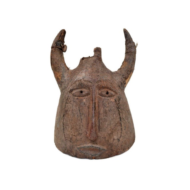 Early 20th Century Senufo Helmet Mask with Horns Côte d'Ivoire For Sale In Denver - Image 6 of 6