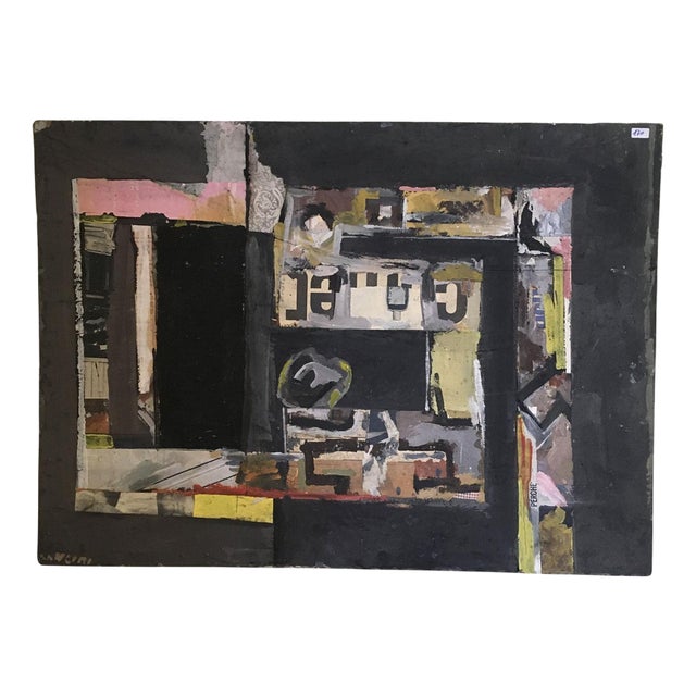 Ermete Lancini, Abstract Collage, 1960s, Mixed Media For Sale