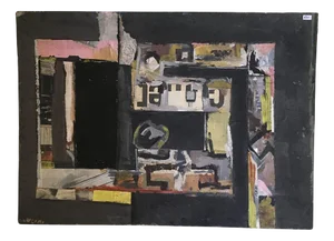 Ermete Lancini, Abstract Collage, 1960s, Mixed Media