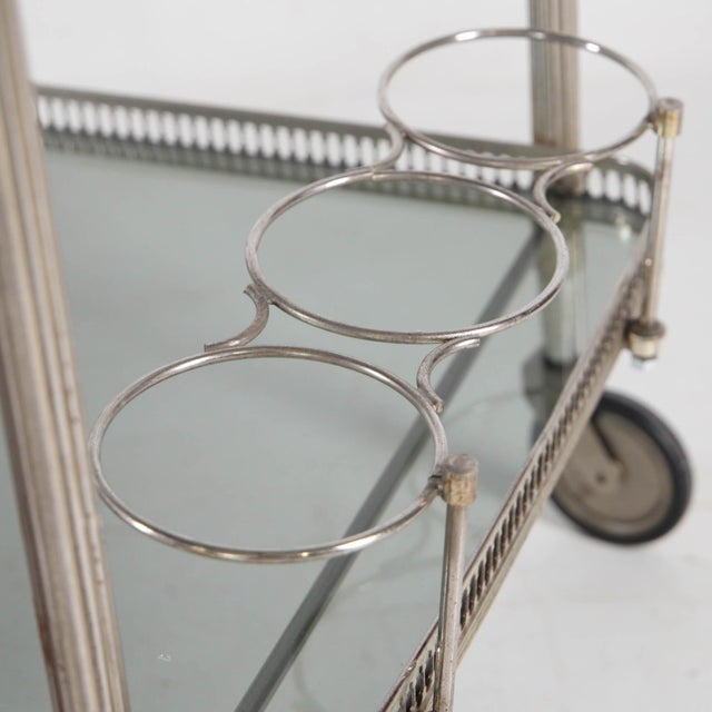 Silver Silver-Plated Metal Serving Cart, 1970s For Sale - Image 8 of 18
