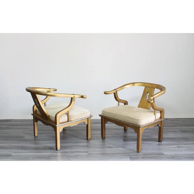 Wood A Pair of Vintage Chinoiserie Chairs Attributed to James Mont For Sale - Image 7 of 12