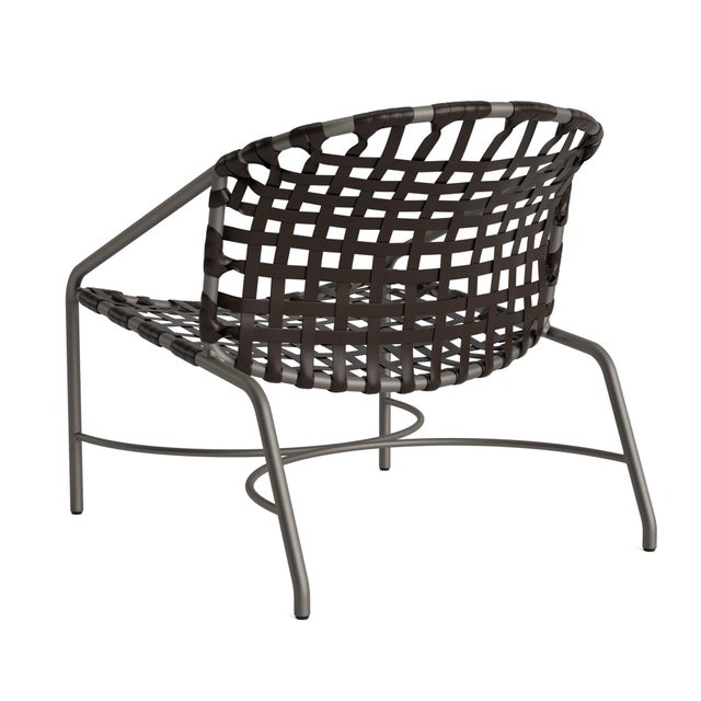 Not Yet Made - Made To Order Brown Jordan Kantan Aluminum Vinyl Lounge Chair, Mica frame with Coffee fabric For Sale - Image 5 of 11