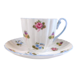 1940s Shelley Demitasse Teacup in Rose Pansy Forget Me Not # 23452