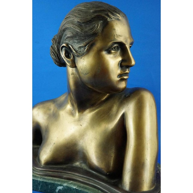 Vincenzo Gemito, Bust Sculpture of Nude Woman, 20th Century, Gilded Bronze For Sale - Image 12 of 18