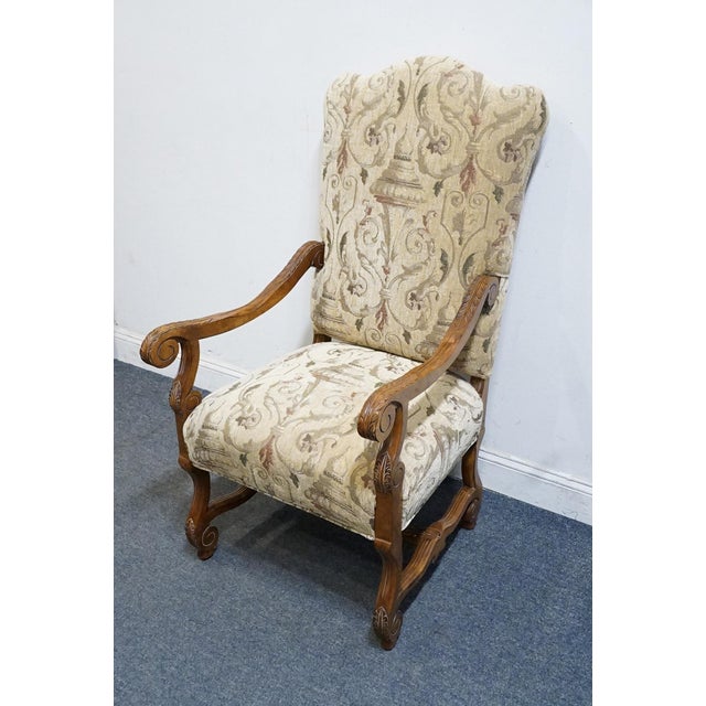 Century Furniture Century Furniture Rustic Old World Transitional Upholstered Dining / Accent Lounge Arm Chair For Sale - Image 4 of 10