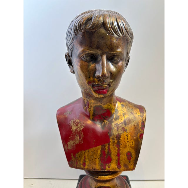 Red Antique Bust of Augustus For Sale - Image 8 of 15