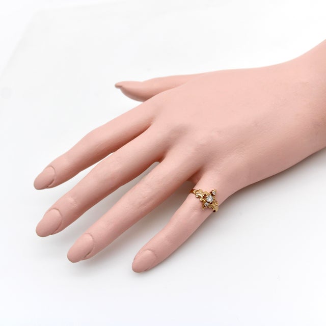 Gold Late 19th Century 14k Gold Victorian Three-Stone Old Mine Cut Diamond Ring, Size 5.25 For Sale - Image 8 of 9