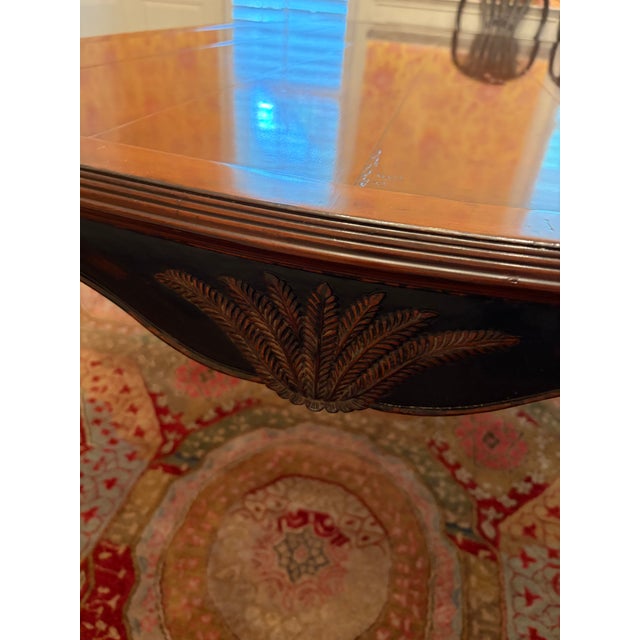 Jonathan Charles Attributed to Jonathan Charles Rub-Through Dining Table (Black) Country Farmhouse Collection For Sale - Image 4 of 11