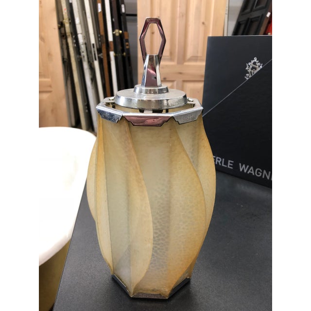 This truly is a one of a kind ! Amazing rare 1920-30s Art Deco lamp with the rarest cut glass we have ever seen salvaged...