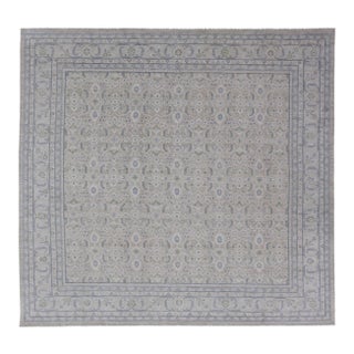 Keivan Woven Arts Square Modern Oushak on Light Cream Background 11'10 X 12'2 For Sale