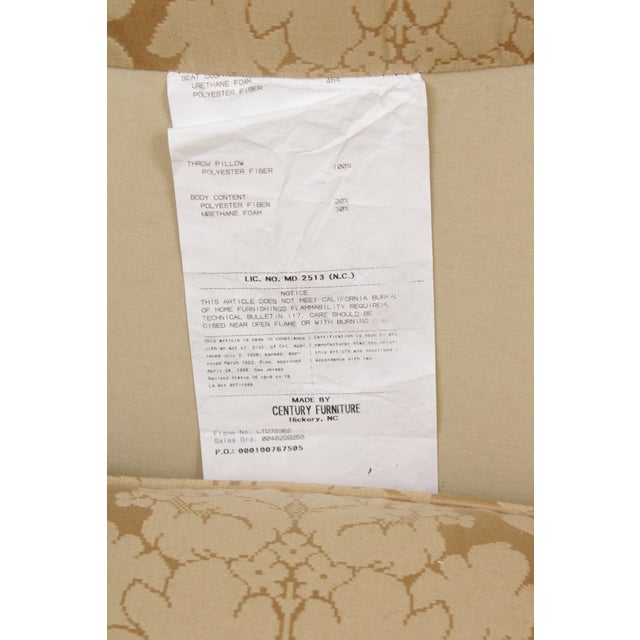 Century Channel Back Upholstered Damask Sofa For Sale - Image 17 of 17
