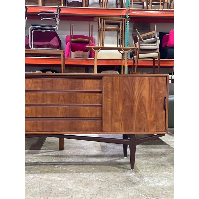 Brown Danish Modern Teak Credenza or Console For Sale - Image 8 of 9