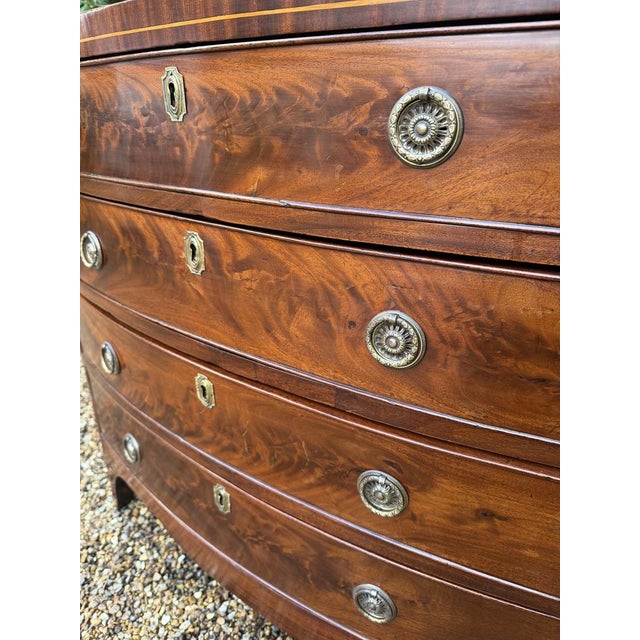 Antique Georgian Mahogany Bow Fronted Chest of Drawers, 1820 For Sale - Image 6 of 12
