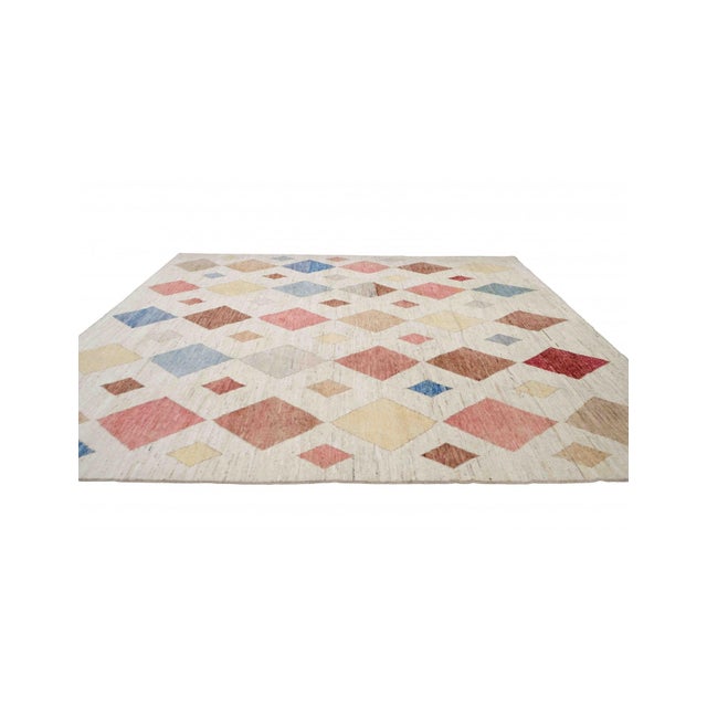 Large Multicolor Modern Wool Rug For Sale - Image 4 of 8
