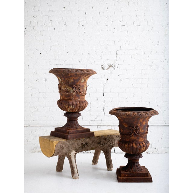 Large Victorian Cast Iron Garden Planters - A Pair For Sale - Image 9 of 10