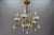 Italian Florentine Gilt Metal and White Opalescent Glass Five-Light Chandelier, 1970s For Sale - Image 12 of 18