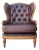Vintage Tufted Leather Wingback Chair For Sale