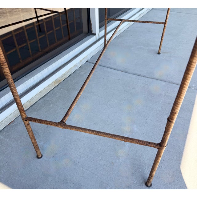 1970's Wicker & Rattan on Iron Frame, Vanity For Sale - Image 10 of 13