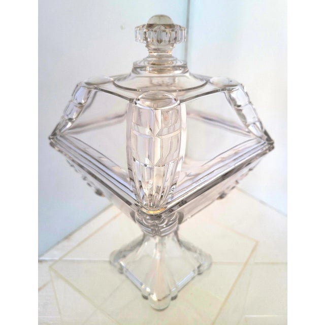 American Late 19th Century Large Adams & Co. Lidded Glass Compote For Sale - Image 3 of 3