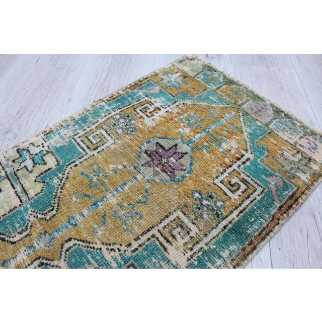 1960s Mini Turkish Rug - 18"x43" For Sale - Image 5 of 9