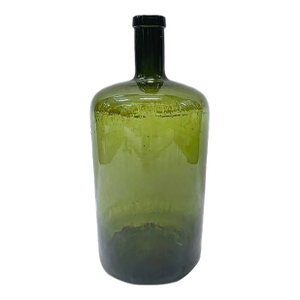 Large Antique French Tapered Green Glass Bottle