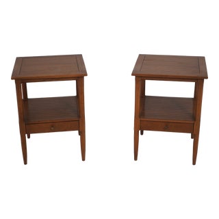 Pair Vintage Mid Century Modern 1 Drawer Nightstands For Sale