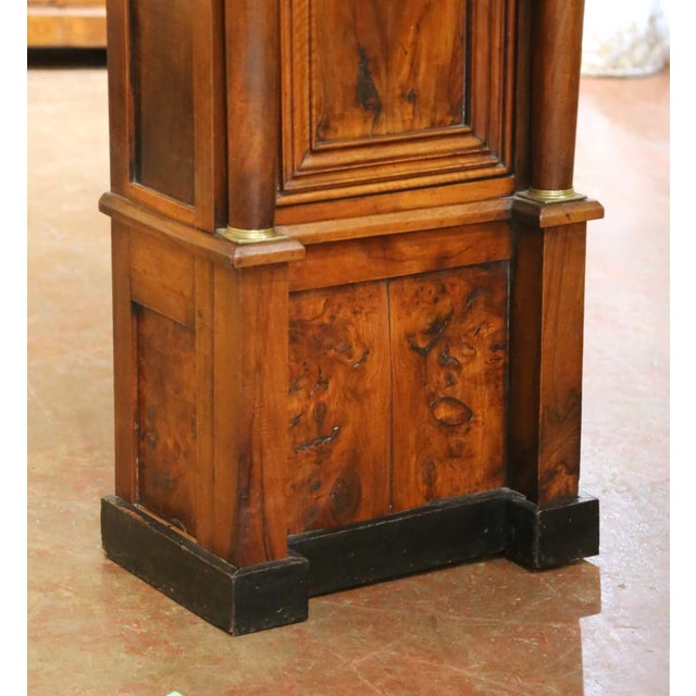 Early 19th Century Early 19th Century French Empire Walnut Tall Case Grandfather Clock For Sale - Image 5 of 10