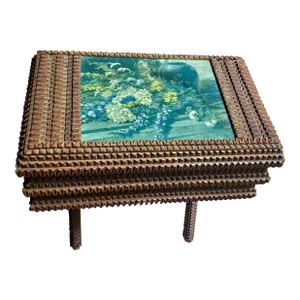 Early 20th Century Antique Folk/Tramp Art Side Table