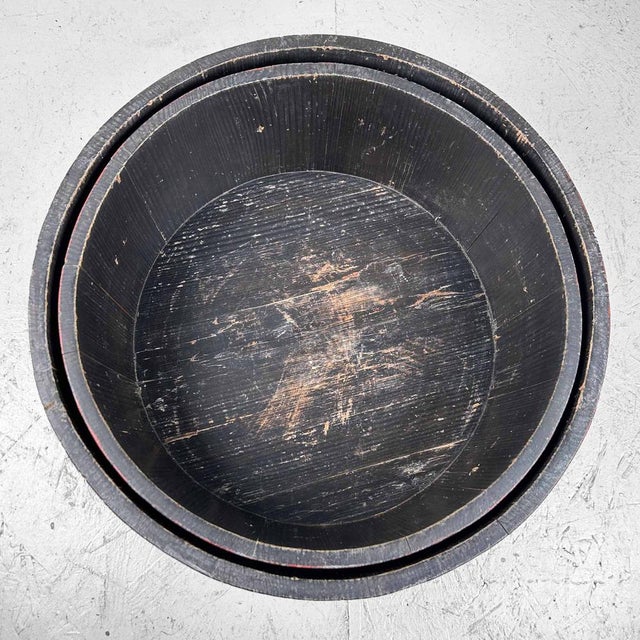 Japanese Lacquered Wooden Tubs, 1920s, Set of 2 For Sale - Image 11 of 18