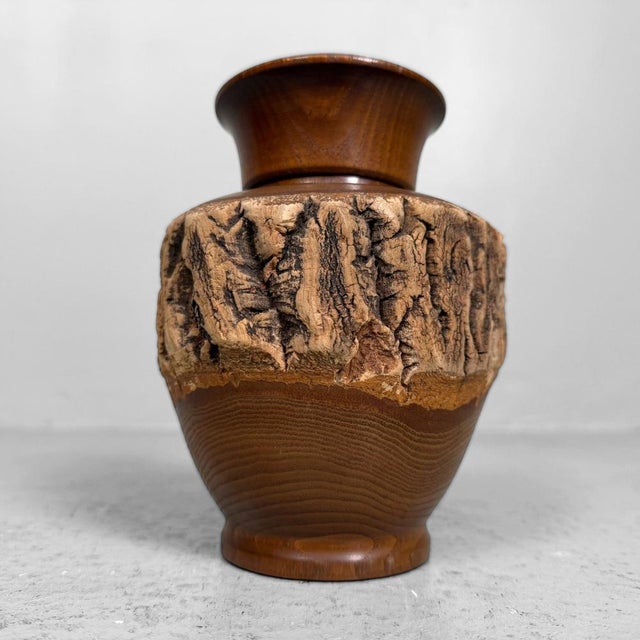 Japanese Wooden Chazutsu Tea Caddy with Natural Bark, 1960s For Sale - Image 6 of 12
