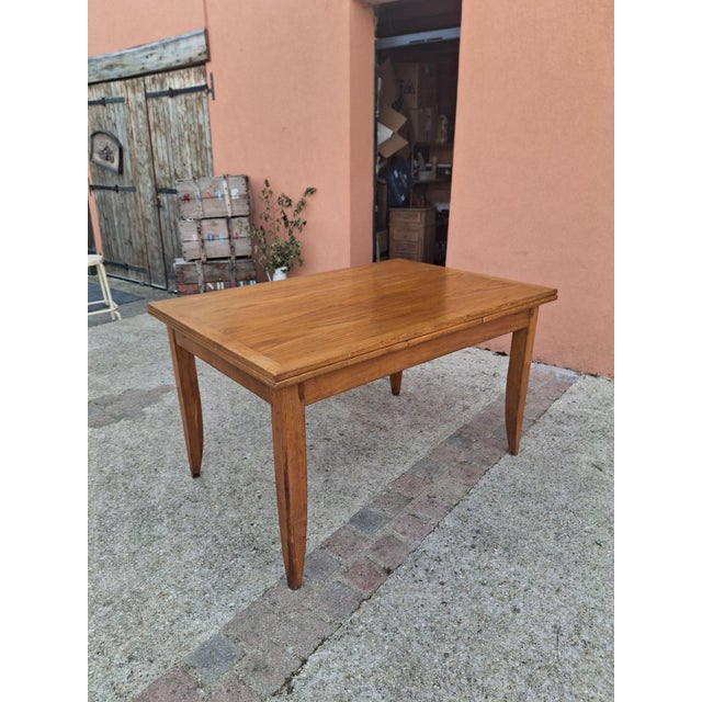 French Reconstruction Extendable Oak Table, 1950 For Sale - Image 6 of 17