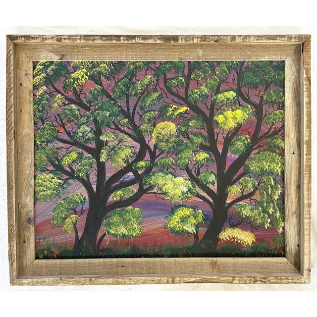 Colorful original framed and signed acrylic painting on canvas from the early 21st century by Ernie Faragoi (Florida,...