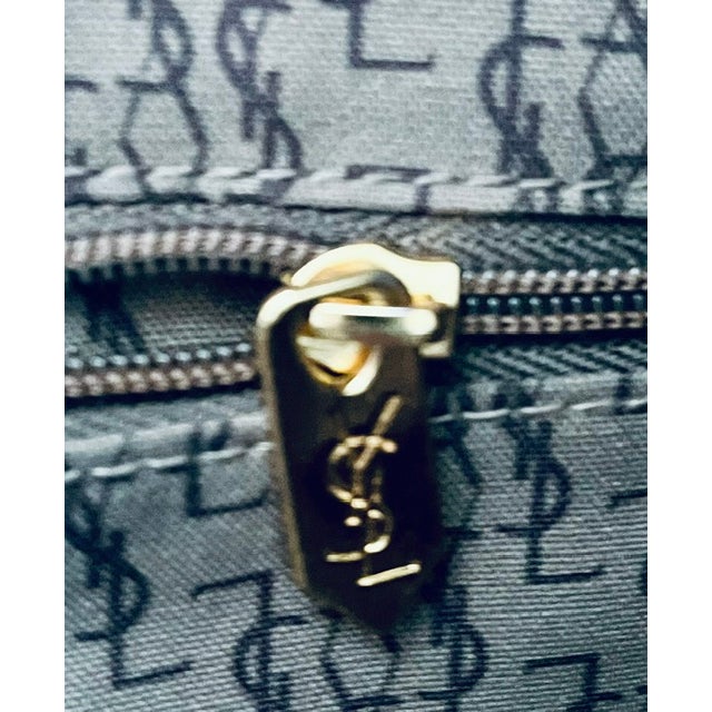 Textile Vintage Yves Saint Laurent Monogram Coated Canvas Weekender Bag For Sale - Image 7 of 15