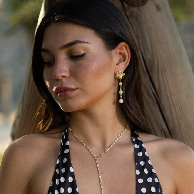 Queen Bee Pearl & Diamond Earrings, A Pair For Sale - Image 9 of 10