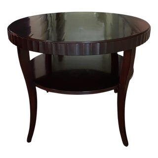 Barbara Barry for Baker Fluted Edge Side Table. Mahogany For Sale