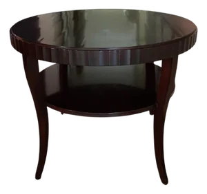 Barbara Barry for Baker Fluted Edge Side Table. Mahogany