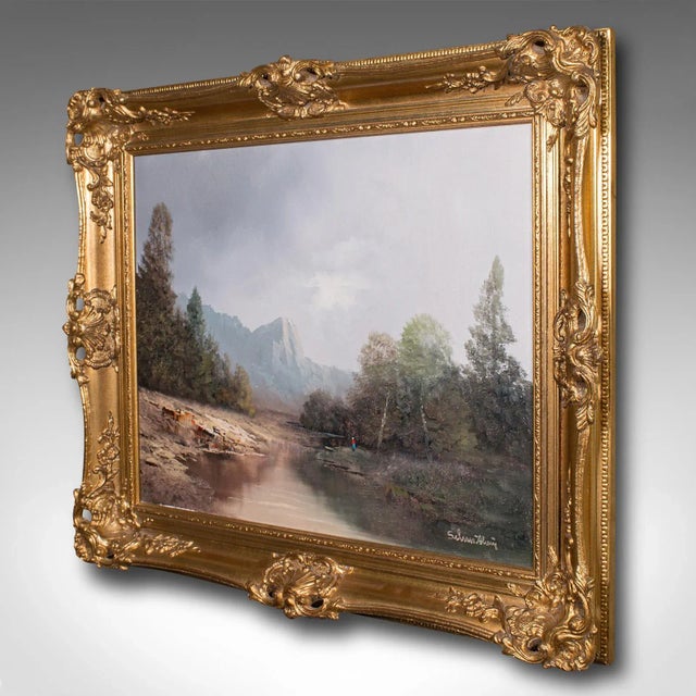 Mid-Century Modern 1970's Vintage Landscape Painting For Sale - Image 3 of 10