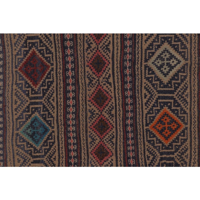 Vintage Persian Soumak Kilim, Tribal Diamonds in Light Jewel Tones - Rug & Kilim For Sale In New York - Image 6 of 7