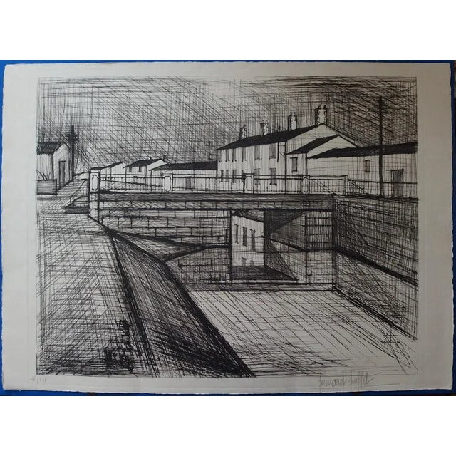Bernard Buffet, The Canal, 1955, Original Signed Engraving For Sale - Image 7 of 7