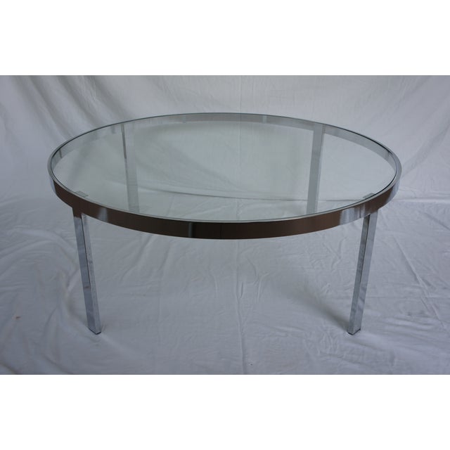Milo Baughman Chrome & Glass Round Coffee Table Chairish