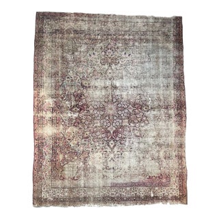 Antique Persian Kermanshah Moss, Sage & Olive Rug, 11 x 13 For Sale