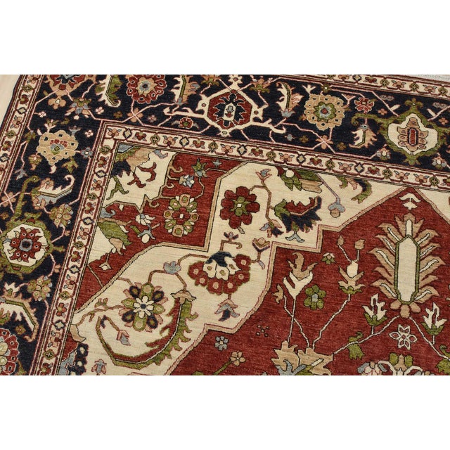 Ziegler Rug 10’1” X 13’11” Red Wool Tribal Hand-Knotted Oriental Carpet For Sale In Philadelphia - Image 6 of 12