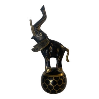 Brass & Enamel Elephant Bell For Sale